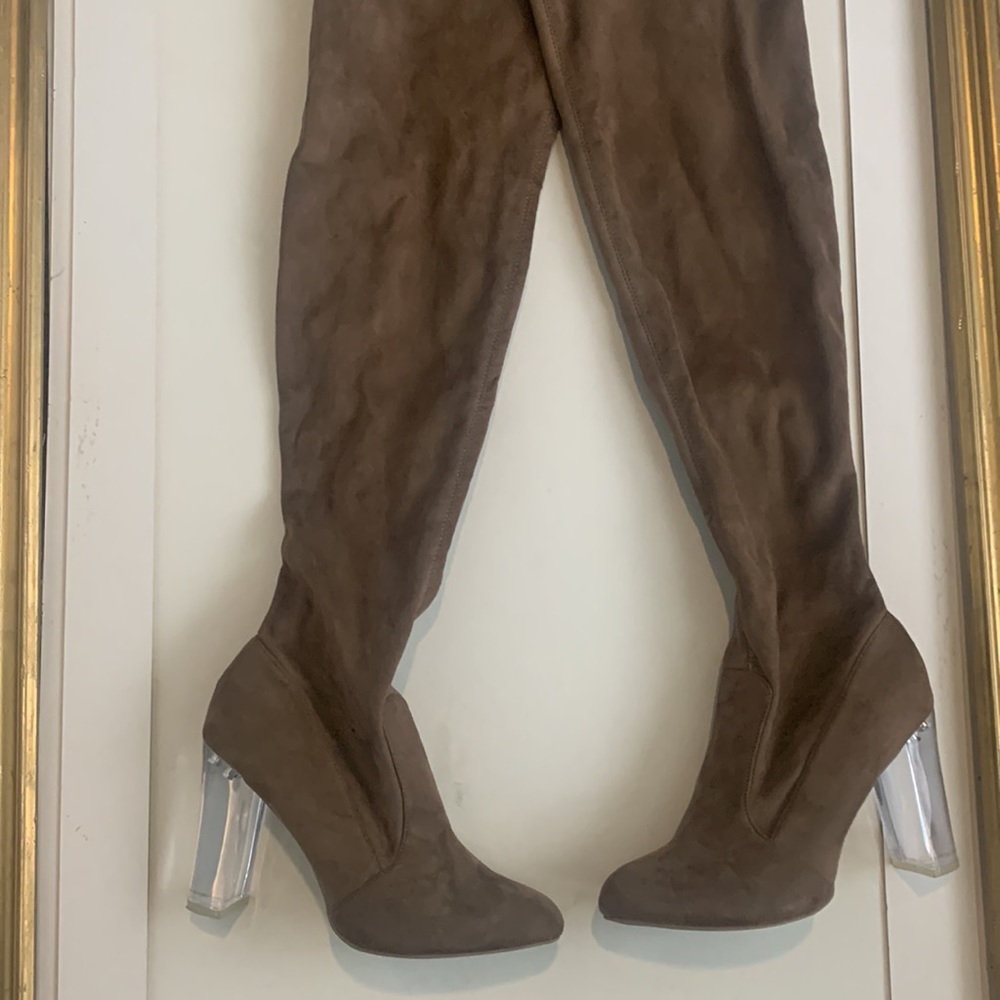 Wild diva over the knee boots size 10 clear heels